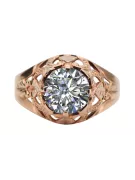 Kubické zirkonie. Originální vinobraní 14K produkt s růžovým zlatým kroužkem vinobraní VRC080R